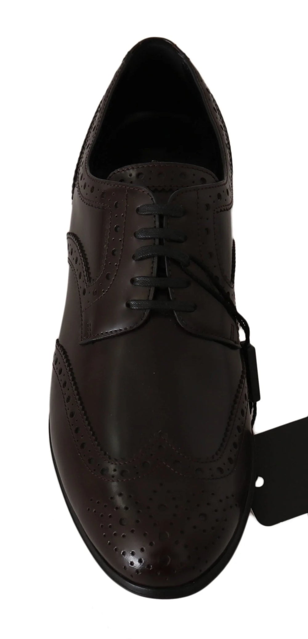 Dolce & Gabbana Brown Leather Broques Oxford Wingtip Shoes - Flats
