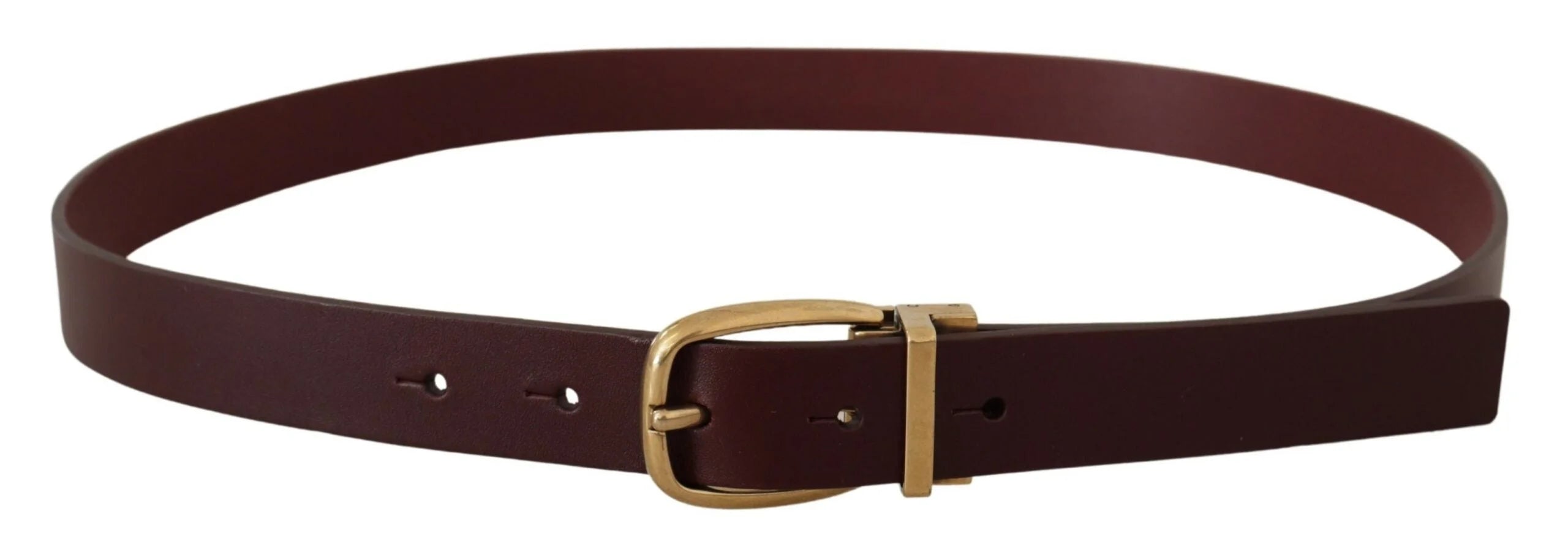 Dolce & Gabbana Brown Leather Classic Gold Metal Buckle Belt - 90 cm / 36 Inches - Belts