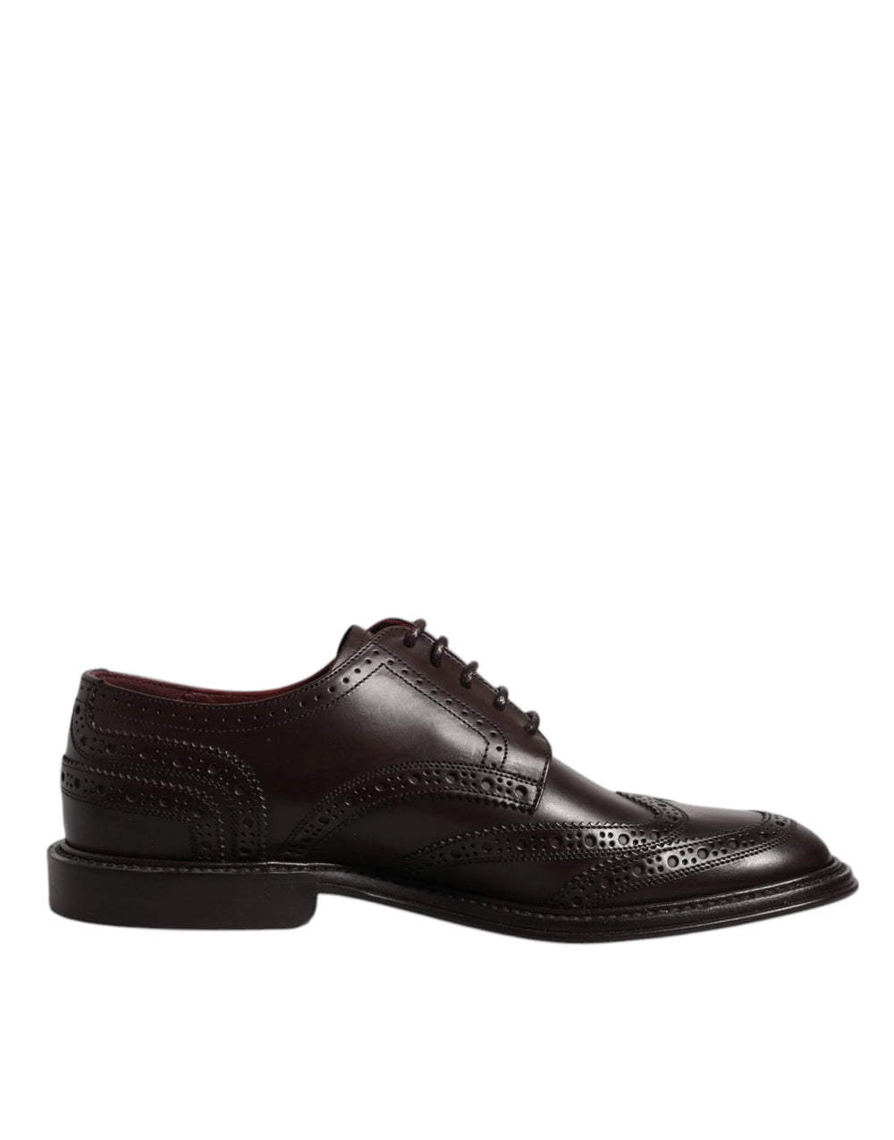 Dolce & Gabbana Brown Leather Derby Wingtip Lace Up Formal Dress Shoes - EU39/US6 - Shoes