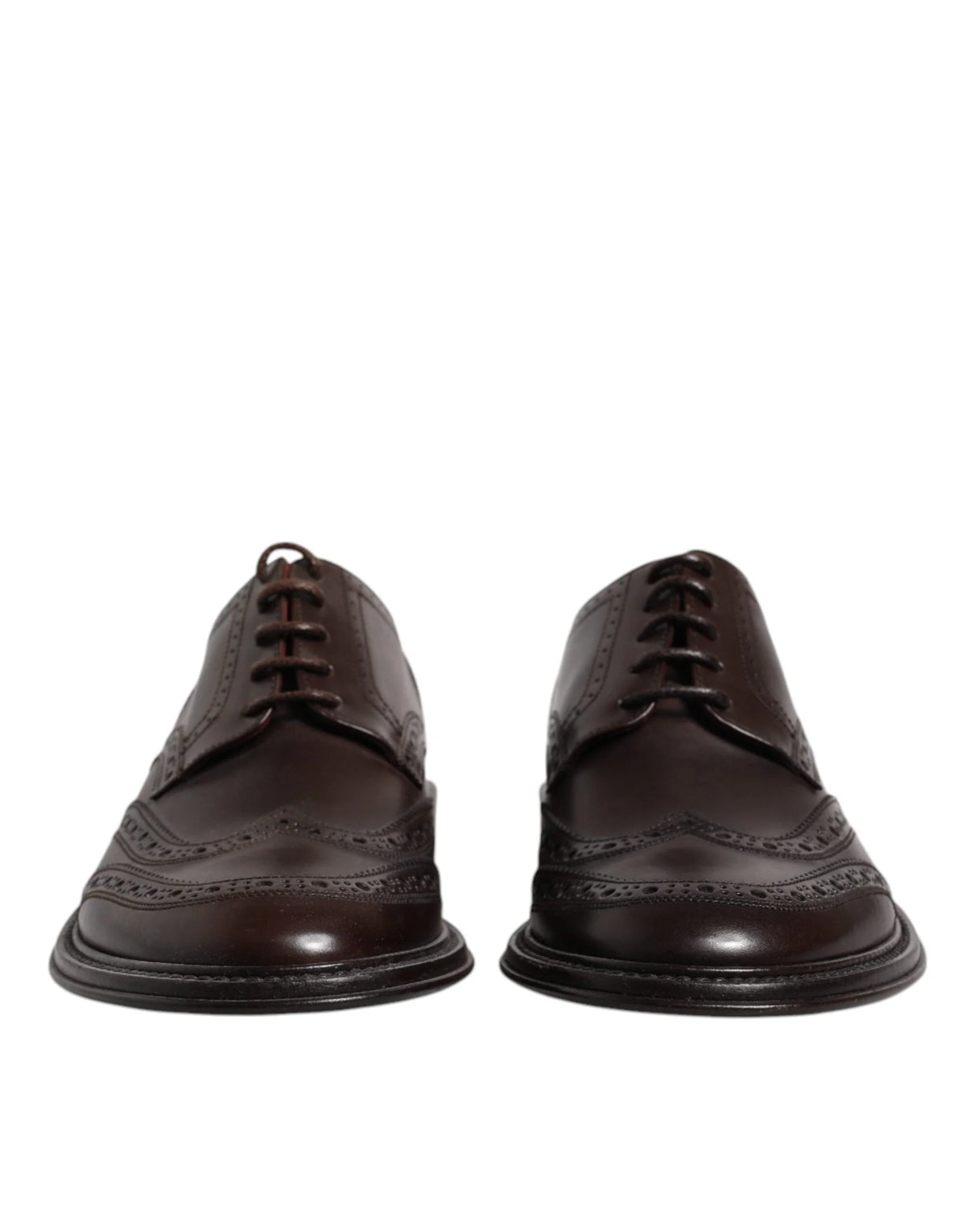 Dolce & Gabbana hnedé kožené derby topánky so špicatou špičkou a šnurovaním - EU39/US6