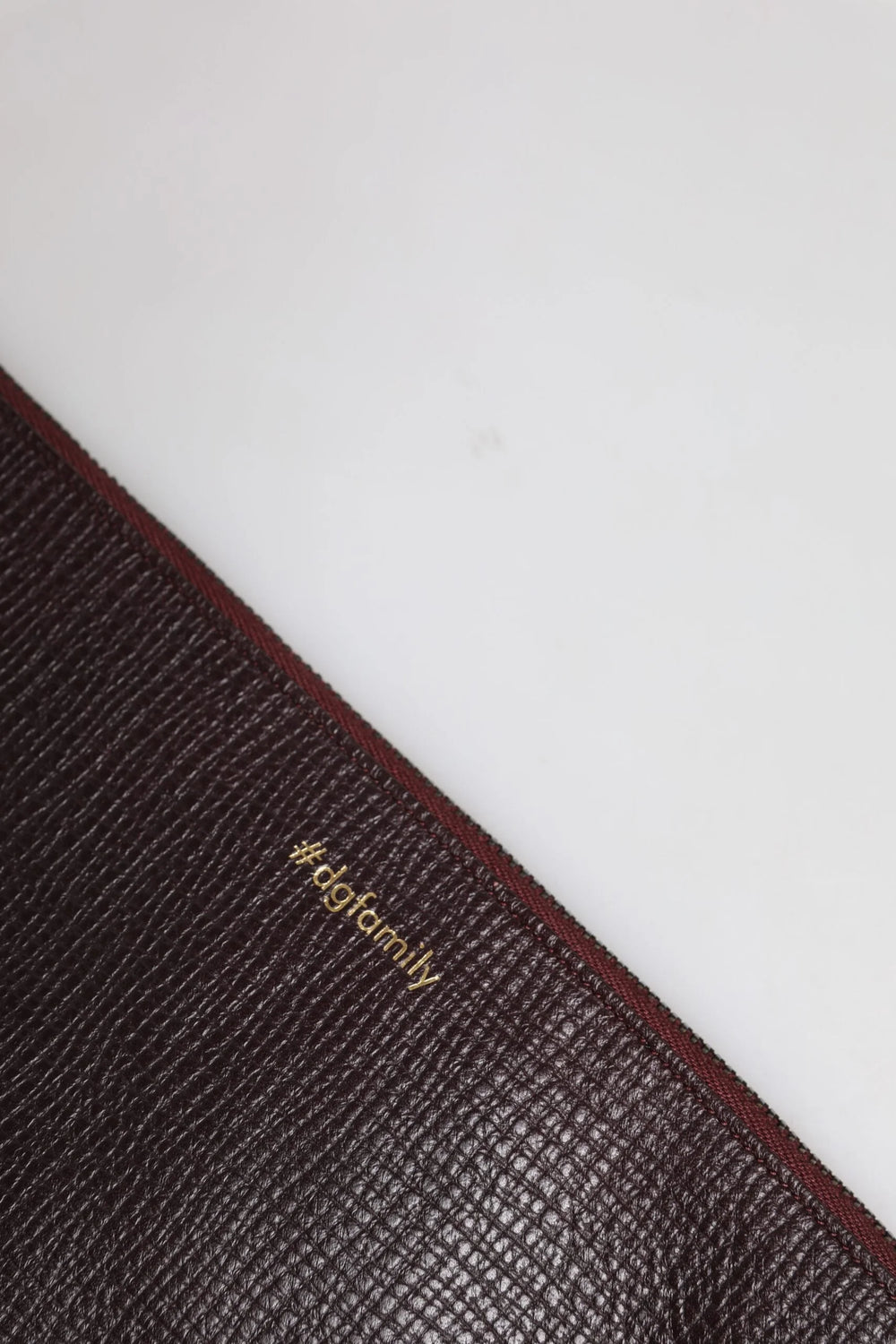 Dolce & Gabbana Brown Leather #DGFAMILY Embellished Men Clutch Pouch Bag - Clutch Bags