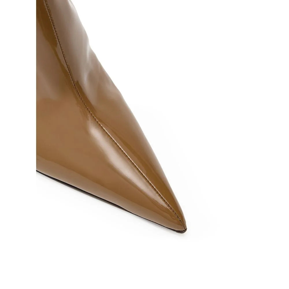 Dolce & Gabbana Brown Leather High Heel Boots - EU40/US10