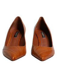 Dolce & Gabbana Brun Skinn Kitten Hæler Pumps Sko - EU36.5/US6