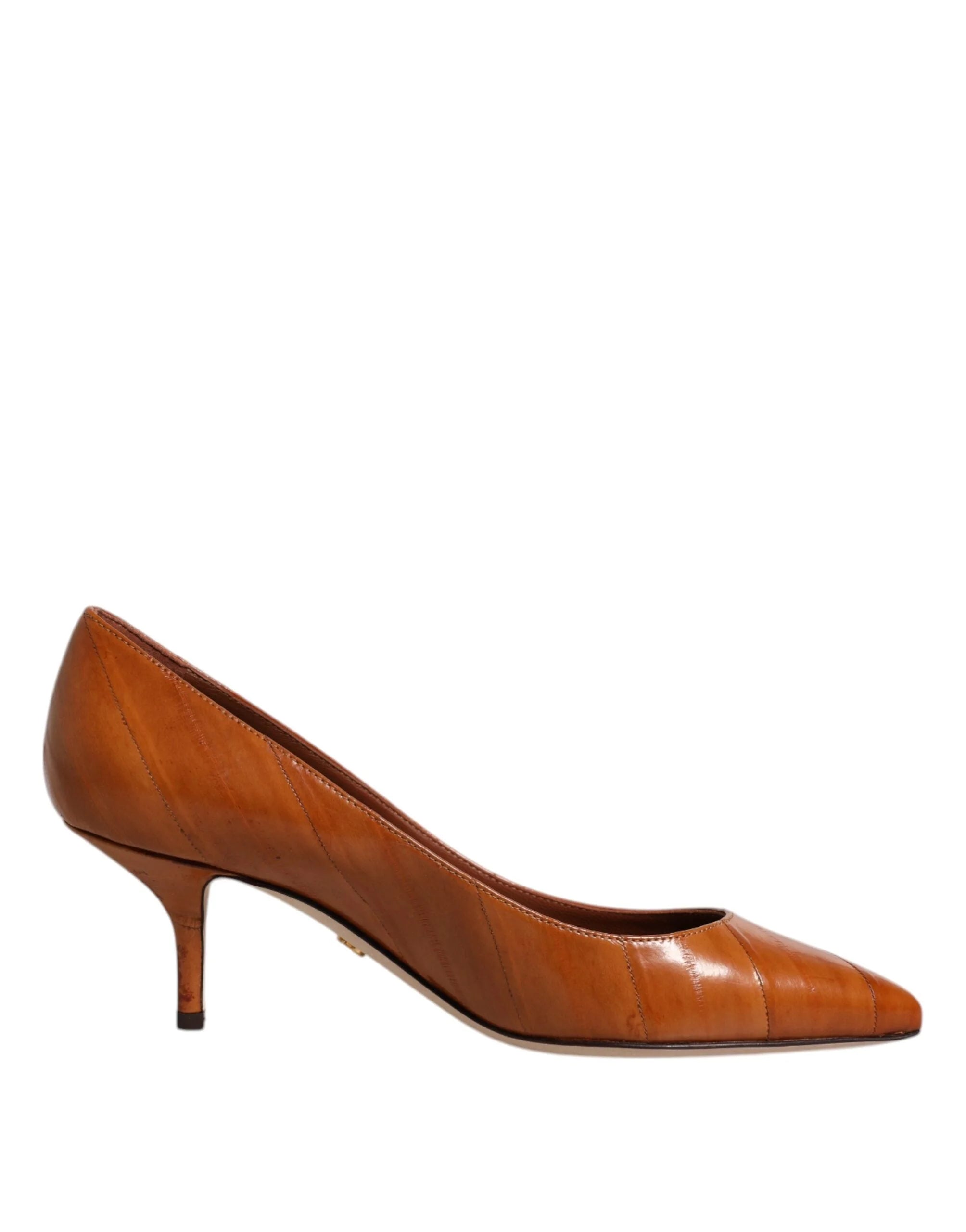 Dolce & Gabbana Brun Skinn Kitten Hæler Pumps Sko - EU36.5/US6