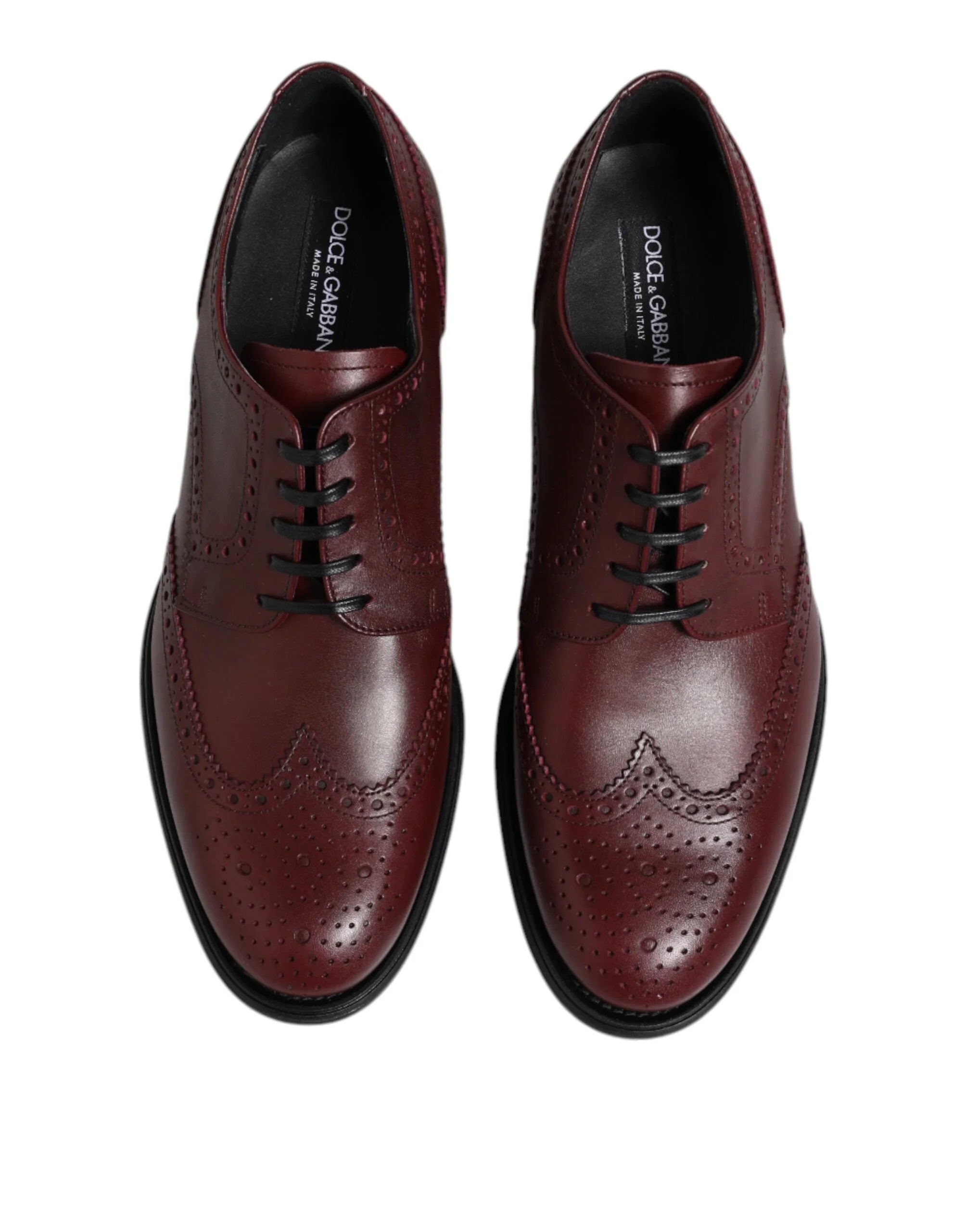 Dolce & Gabbana Brown Leather Lace Up Derby Dress Shoes - EU42/US9 - Shoes
