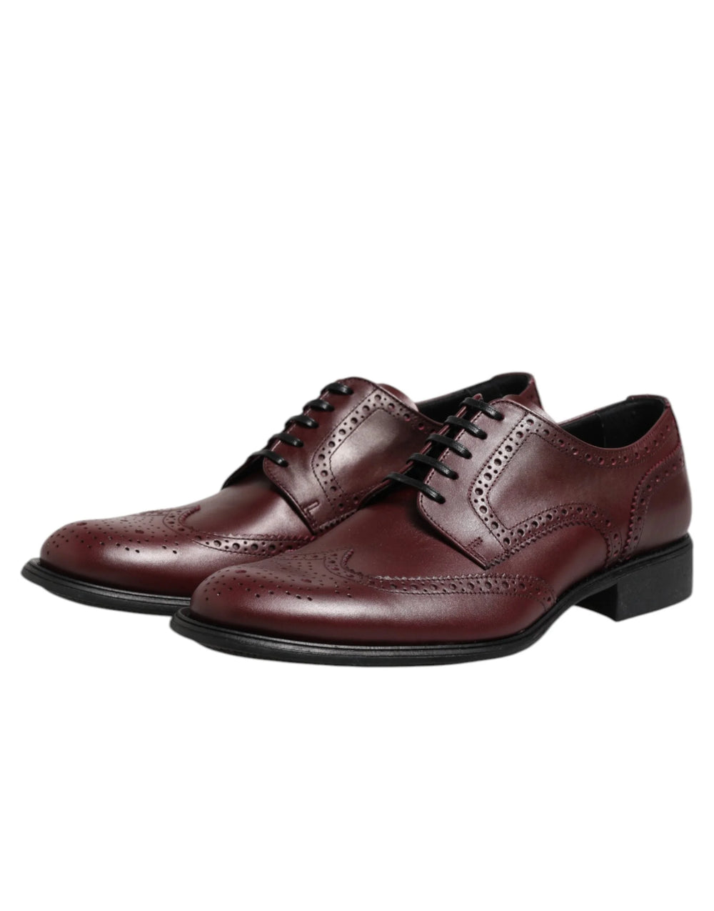 Dolce & Gabbana Brown Leather Lace Up Derby Dress Shoes - EU42/US9 - Shoes