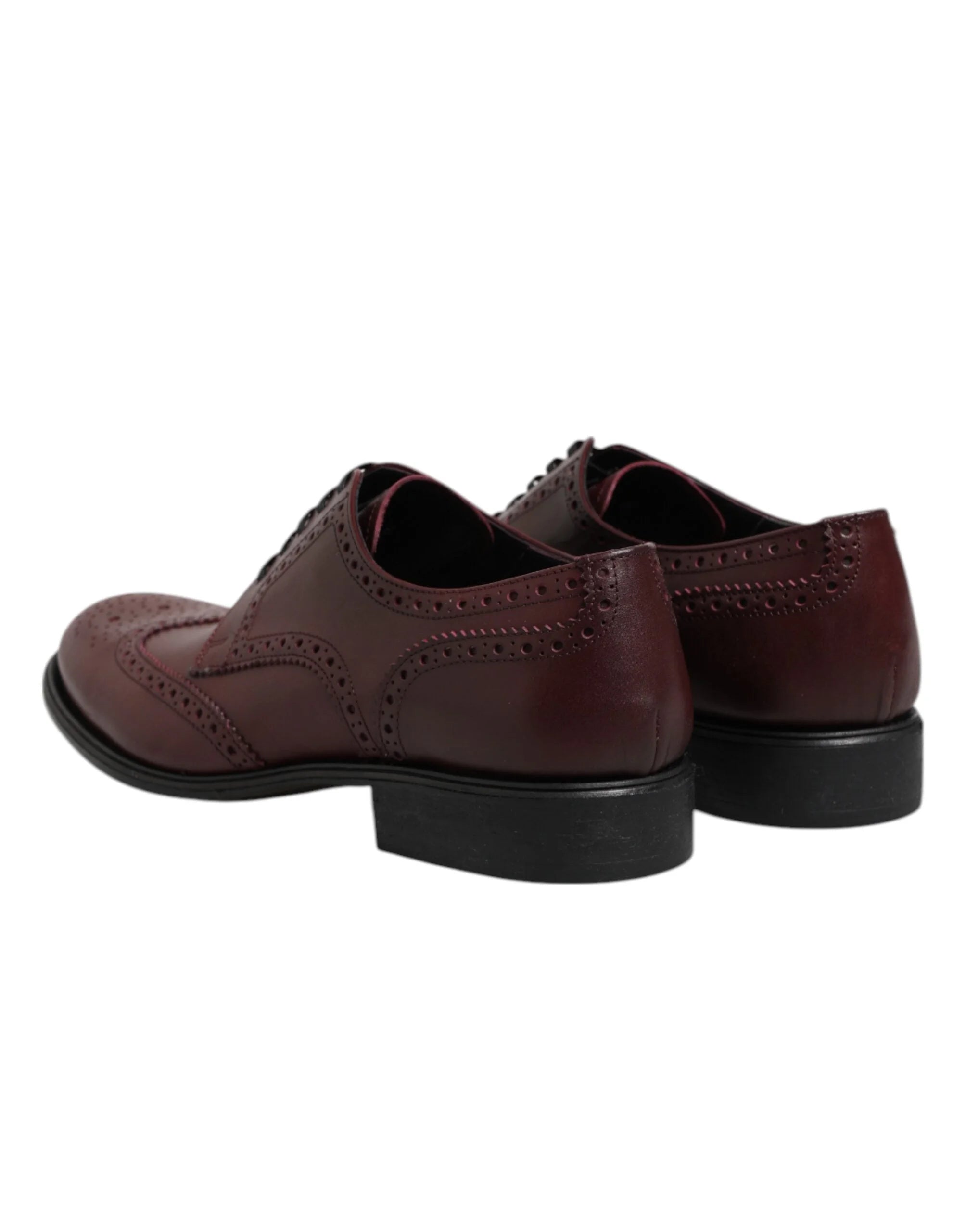 Dolce & Gabbana Brown Leather Lace Up Derby Dress Shoes - EU42/US9 - Shoes