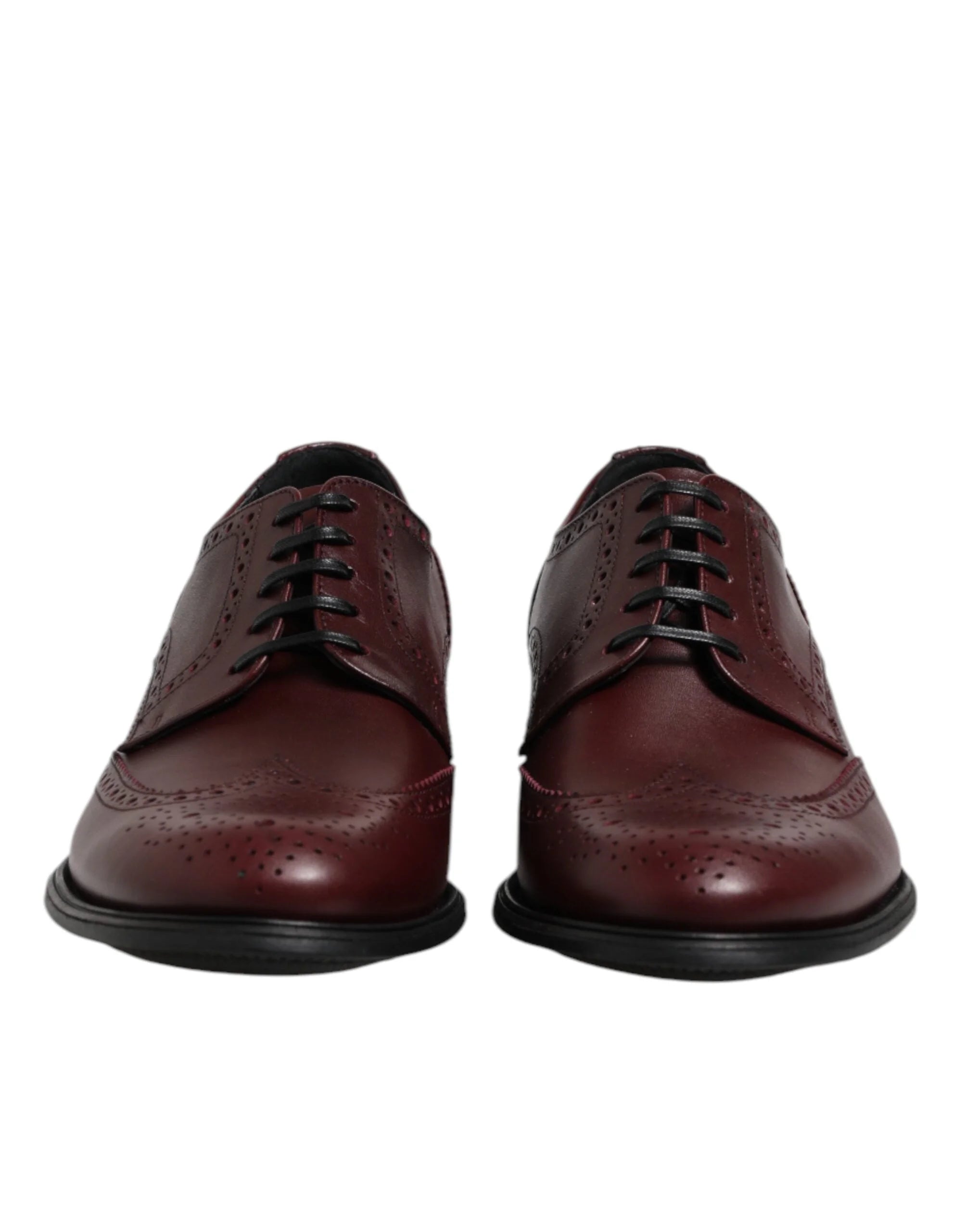 Dolce & Gabbana Brown Leather Lace Up Derby Dress Shoes - EU42/US9 - Shoes