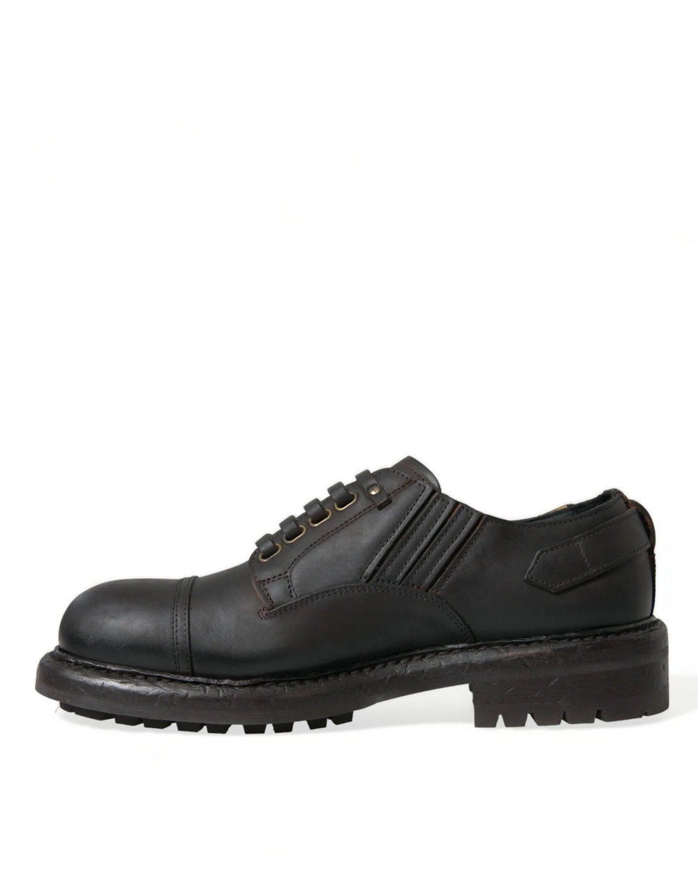 Dolce & Gabbana Brown Leather Lace Up Derby Men Dress Shoes - EU40/US7