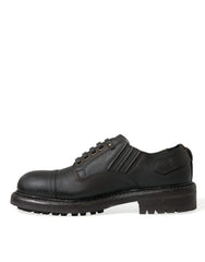 Dolce & Gabbana Brown Leather Lace Up Derby Men Dress Shoes - EU40/US7