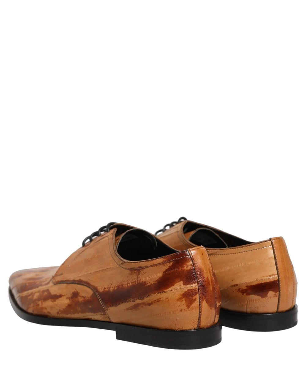 Dolce & Gabbana Brown Leather Lace Up Men Derby Dress Shoes - EU44/US11