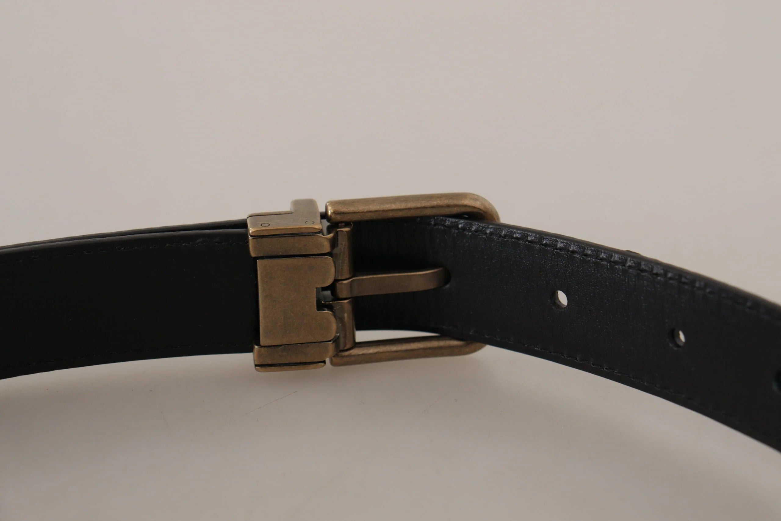 Dolce & Gabbana Brown Leather Leopard Print Bronze Metal Buckle Belt - 75 cm / 29,5 Inches - Belts