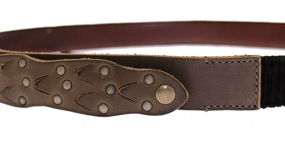 Dolce & Gabbana Brown Leather Logo Cintura Gürtel Belt - 95 cm / 38 Inches - Belts