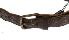 Dolce & Gabbana Brown Leather Logo Cintura Gürtel Belt - 95 cm / 38 Inches - Belts