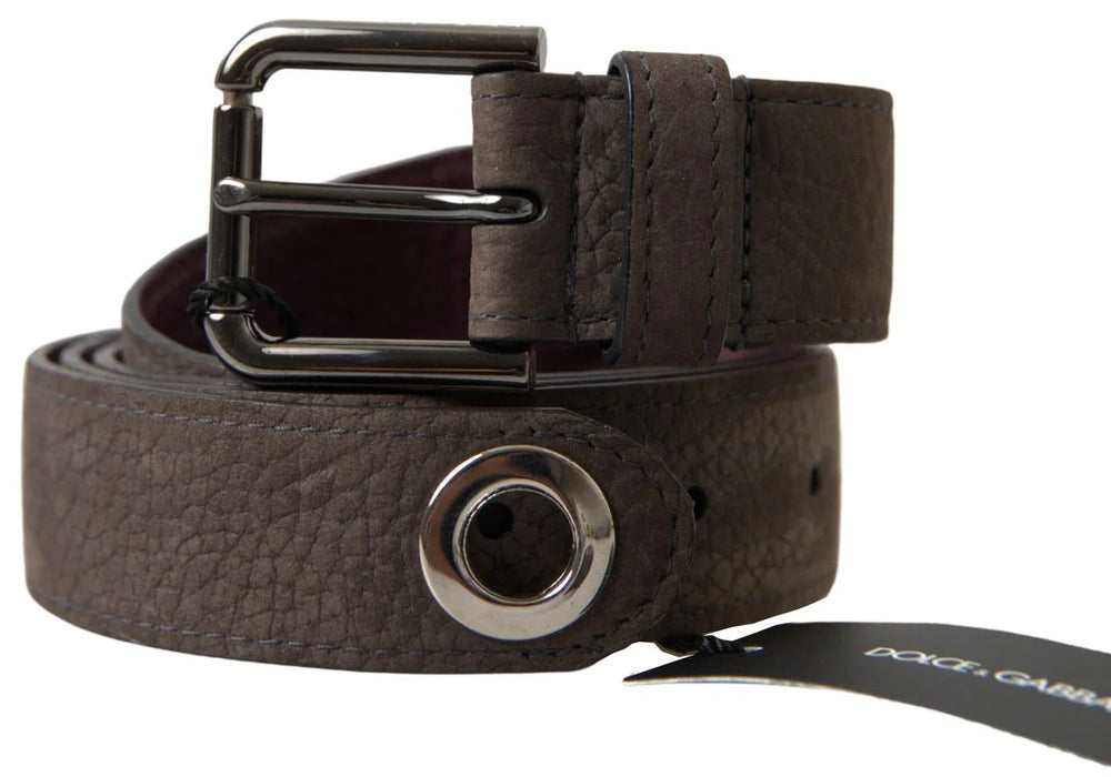 Dolce & Gabbana Brown Leather Metal Buckle Men Cintura Belt - 90 cm / 36 Inches - Belts