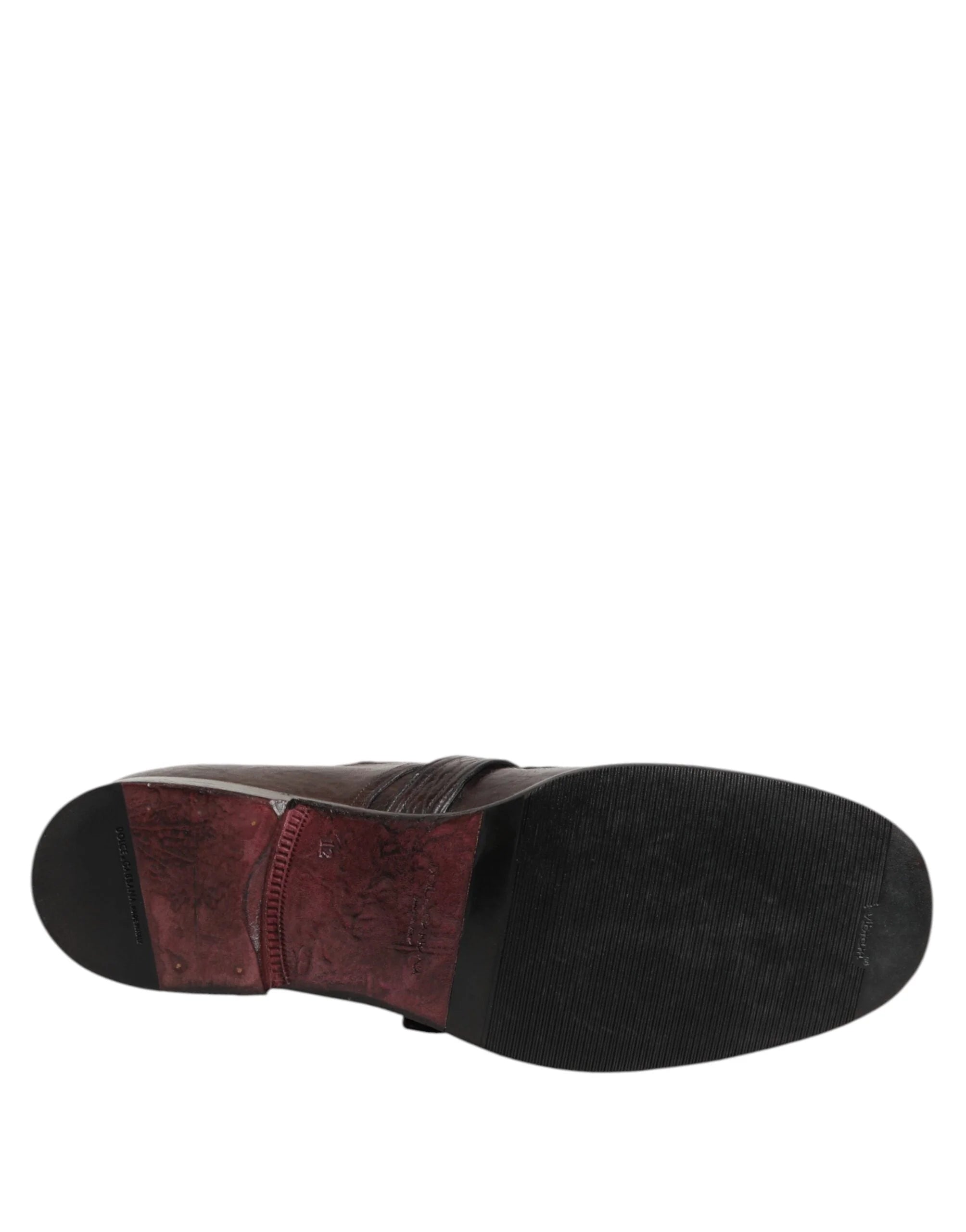 Dolce & Gabbana Brown Leather Monk Strap Formal Derby Shoes - Shoes