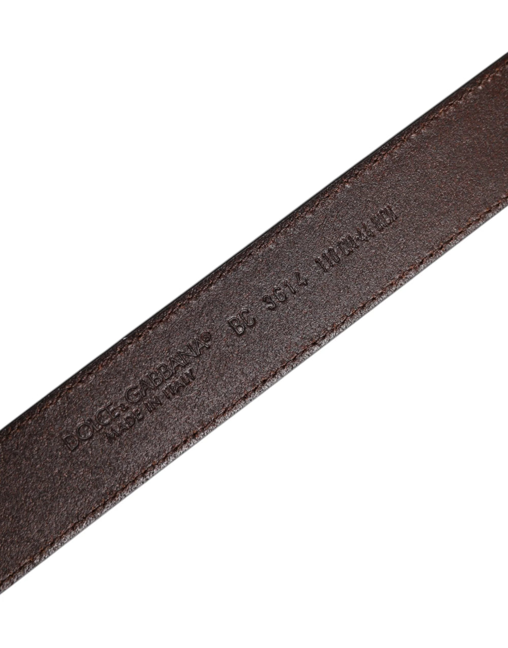 Dolce & Gabbana Brown Leather Silver Metal Buckle Belt - Belts