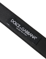 Dolce & Gabbana Brown Leather Silver Metal Buckle Belt Men - 95 cm / 38 Inches - Belts