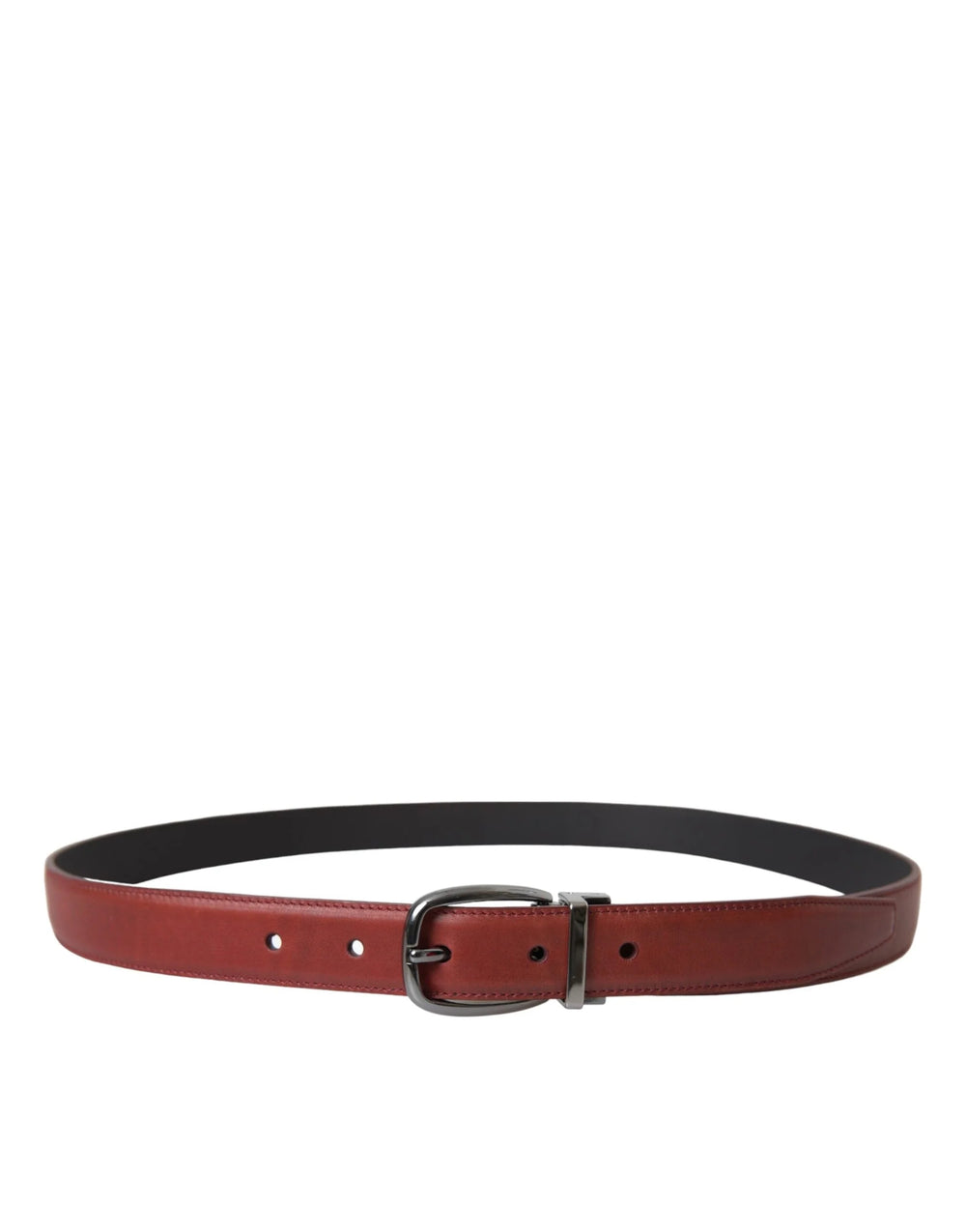 Dolce & Gabbana Brown Leather Silver Metal Buckle Belt Men - 95 cm / 38 Inches - Belts