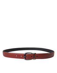 Dolce & Gabbana Brown Leather Silver Metal Buckle Belt Men - 95 cm / 38 Inches - Belts