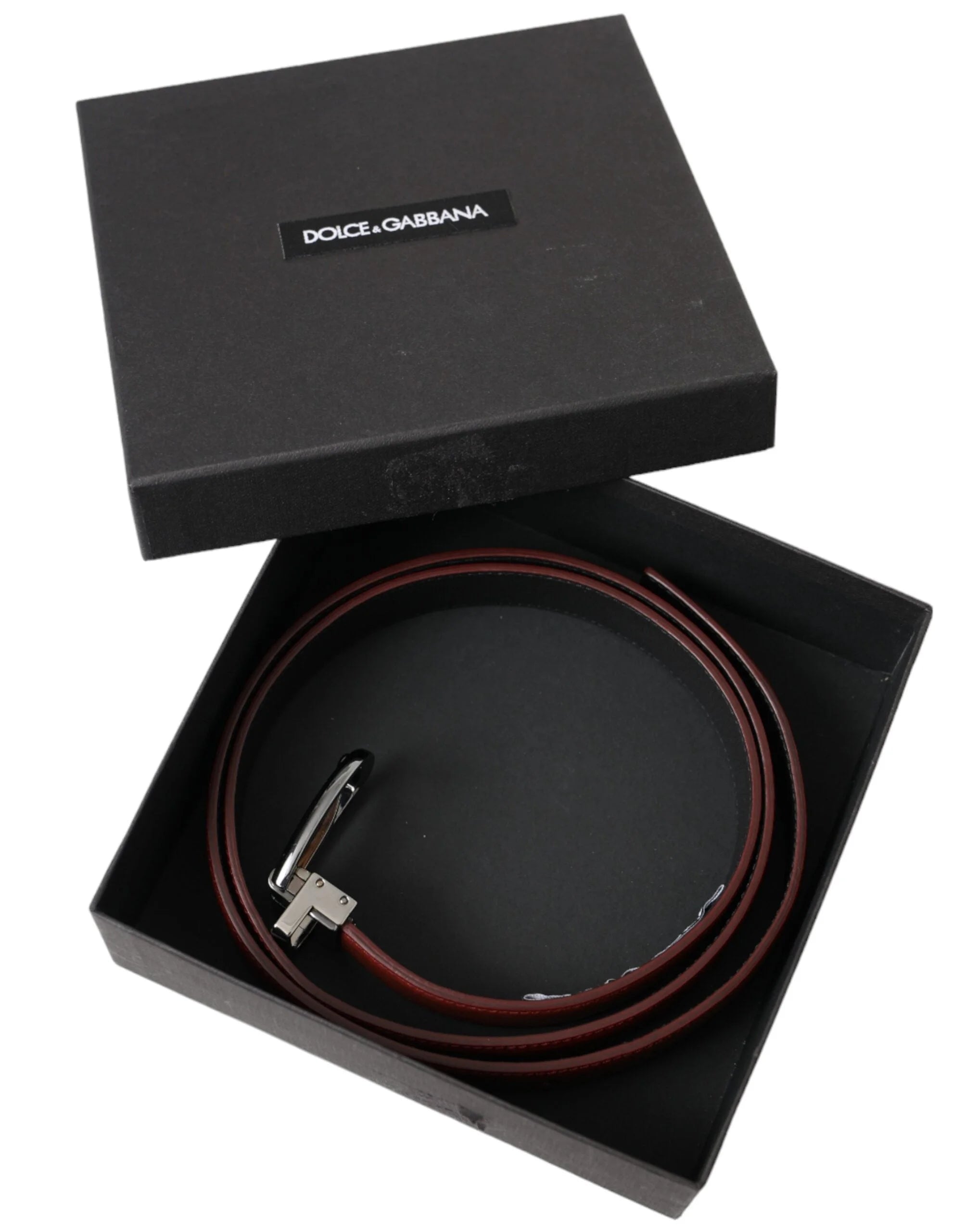 Dolce & Gabbana Brown Leather Silver Metal Buckle Belt Men - 95 cm / 38 Inches - Belts