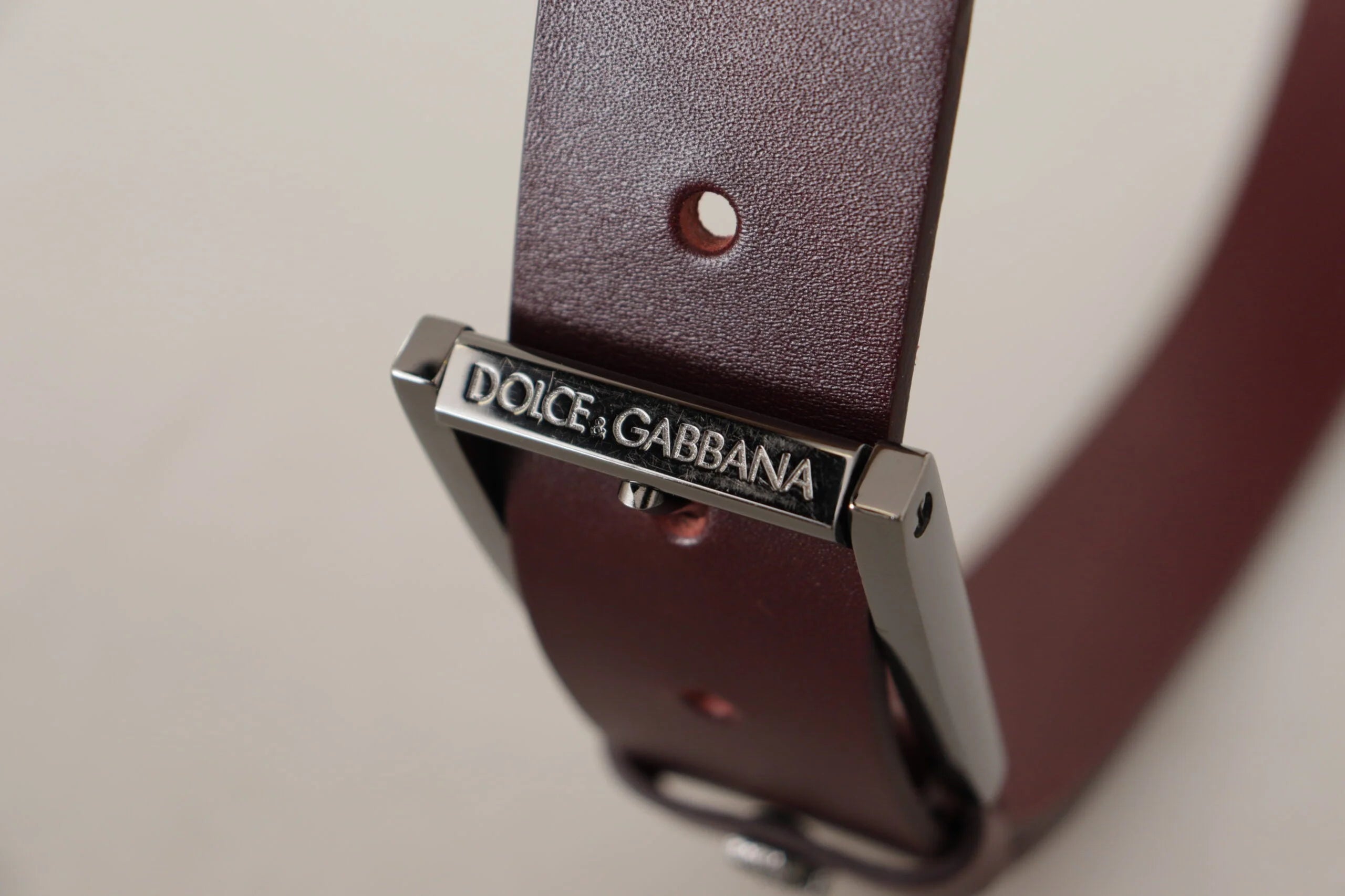 Dolce & Gabbana Brown Leather Silver Metal Crown Buckle Belt - 90 cm / 36 Inches - Belts