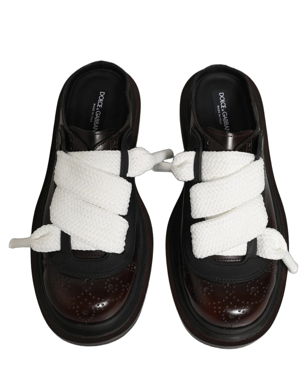 صندل Dolce & Gabbana بني من الجلد رجالي بدون كعب - مقاس EU44/US11