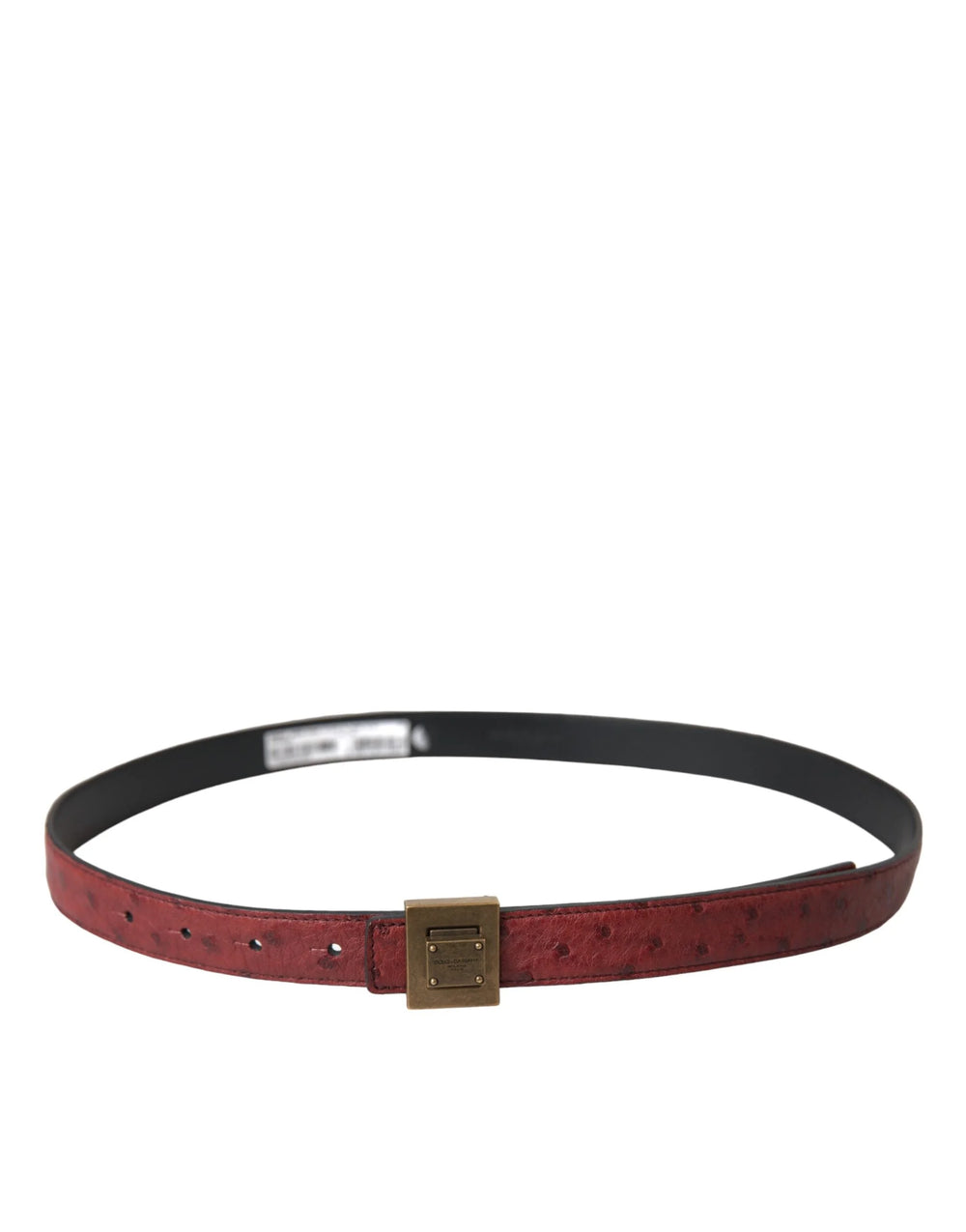 Dolce & Gabbana Brown Leather Square Metal Buckle Belt - 85 cm / 34 Inches - Belts