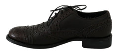 Dolce & Gabbana Brown Leather Wingtip Derby Formal Shoes - EU39/US6 - Shoes