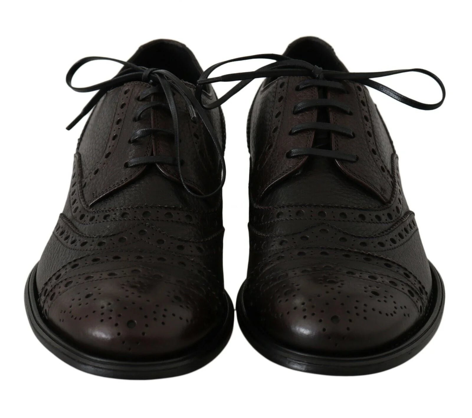 Dolce & Gabbana Brown Leather Wingtip Derby Formal Shoes - EU39/US6 - Shoes