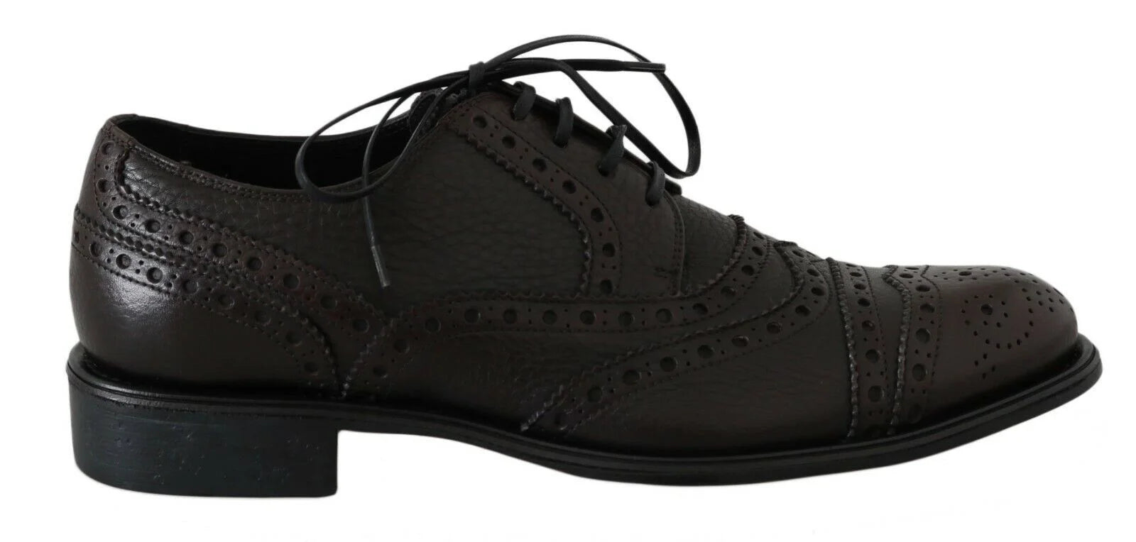 Dolce & Gabbana Brown Leather Wingtip Derby Formal Shoes - EU39/US6 - Shoes