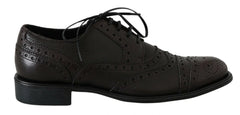 Dolce & Gabbana Brown Leather Wingtip Derby Formal Shoes - EU39/US6 - Shoes
