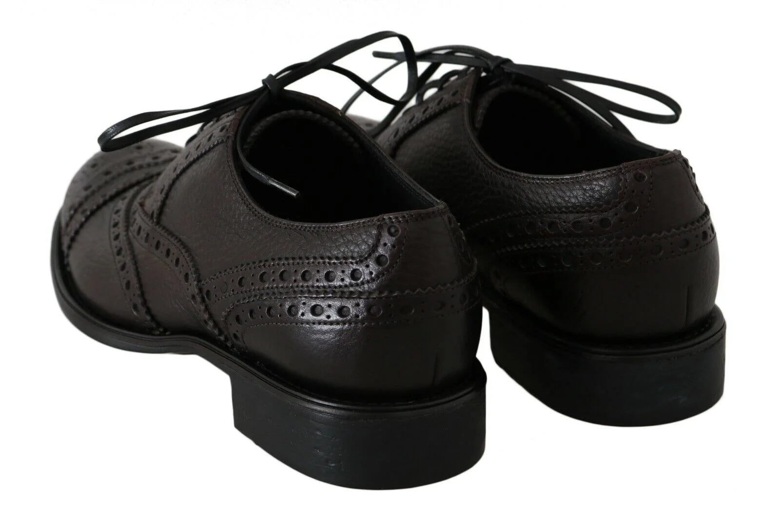 Dolce & Gabbana Brown Leather Wingtip Derby Formal Shoes - EU39/US6 - Shoes