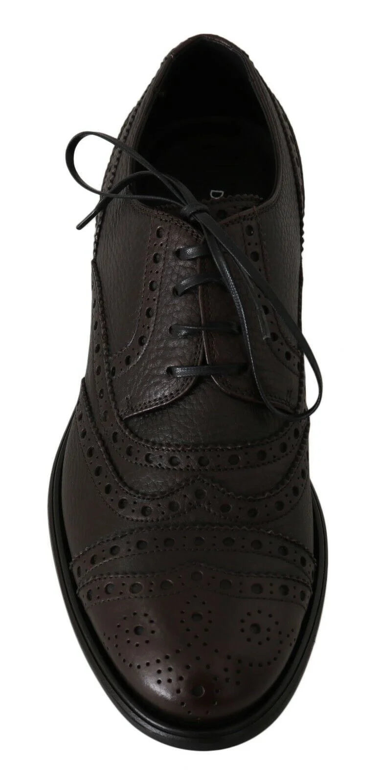 Dolce & Gabbana Brown Leather Wingtip Derby Formal Shoes - EU39/US6 - Shoes