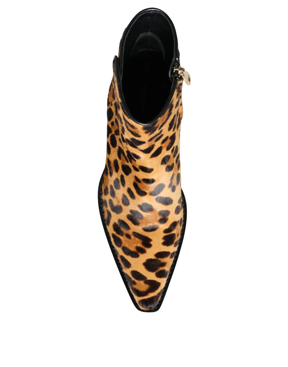 Dolce & Gabbana Brown Leopard Calf Fur Ankle Boots Shoes - Boots