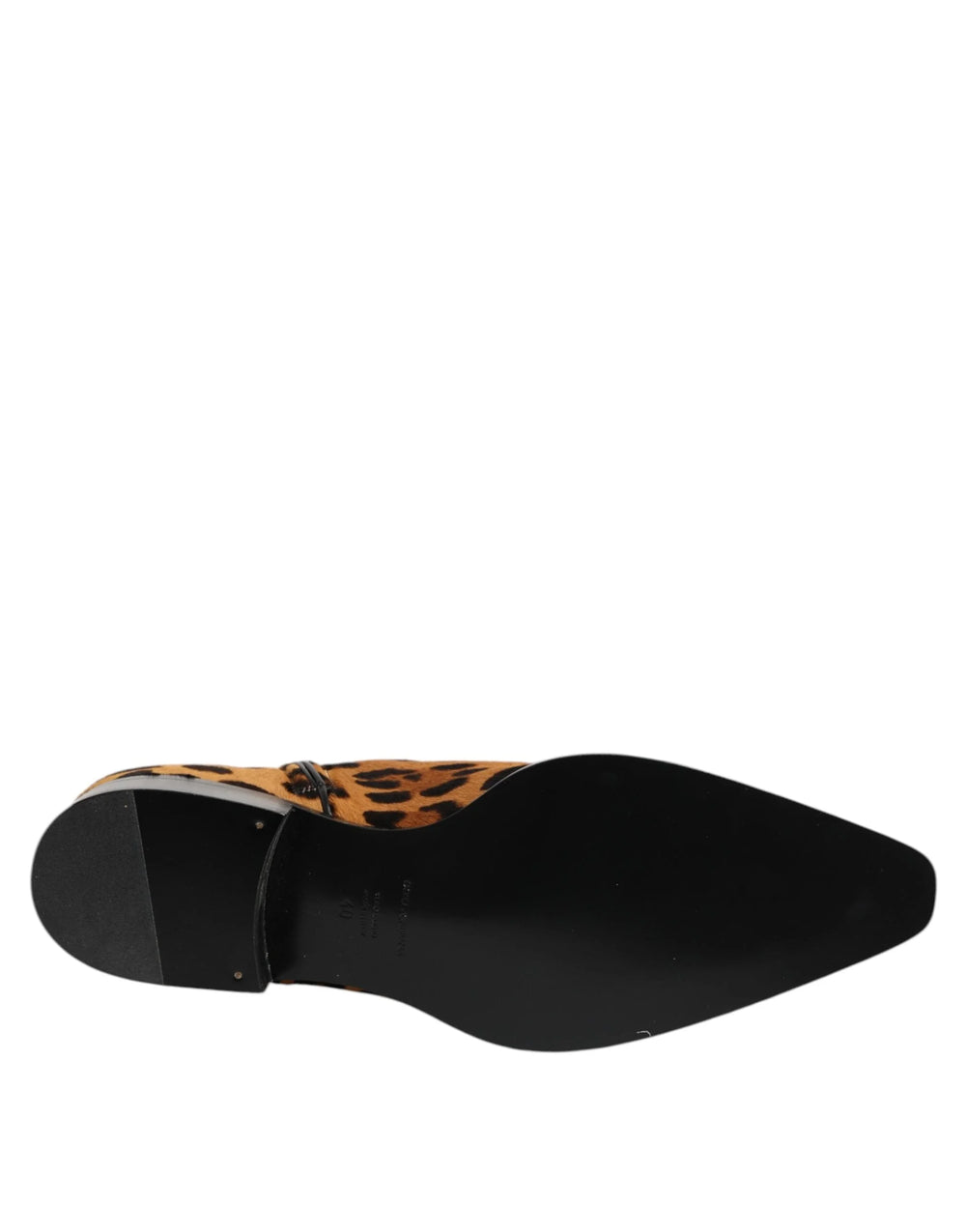 Dolce & Gabbana Brown Leopard Calf Fur Ankle Boots Shoes - EU40/US9.5 - Boots