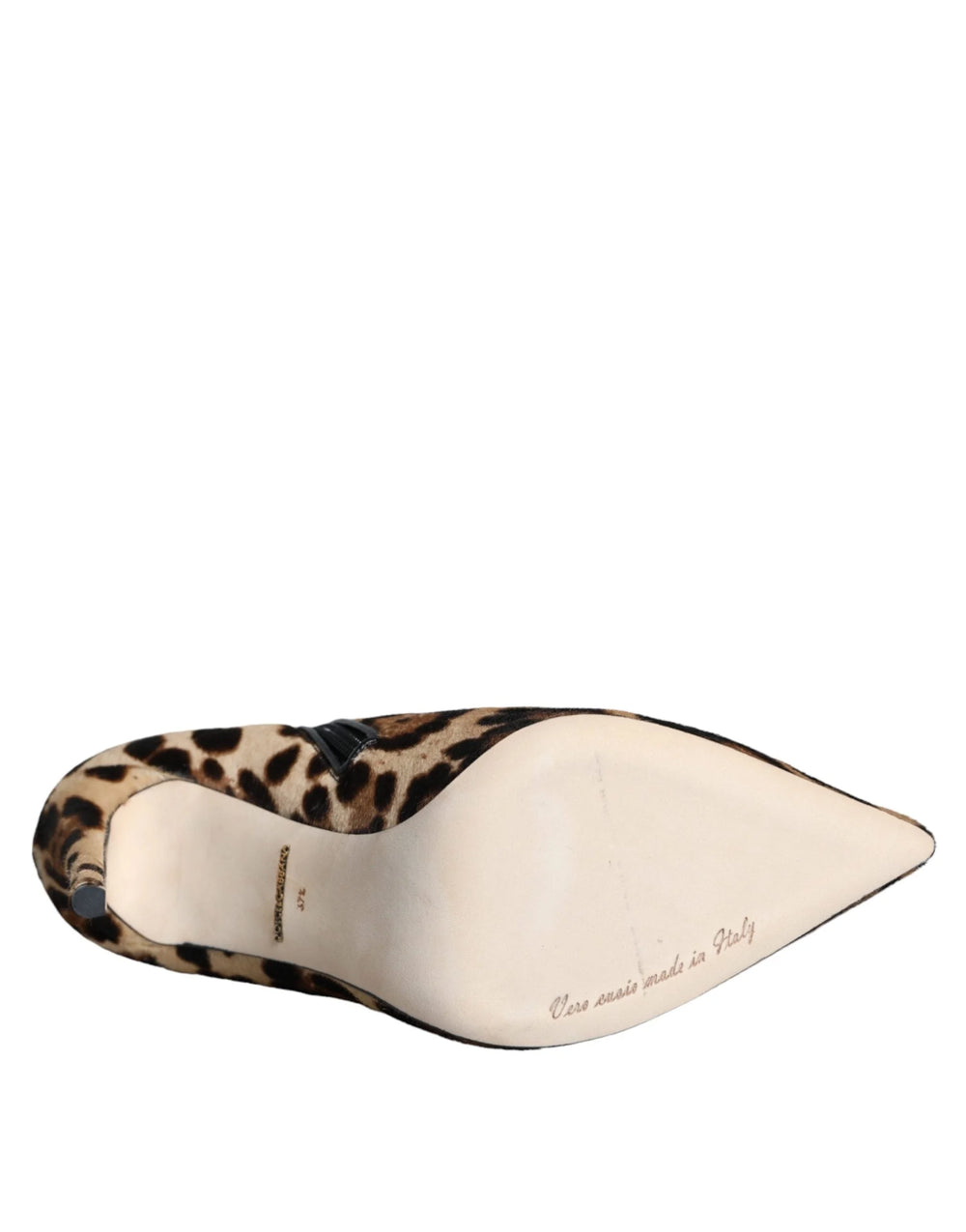 Dolce & Gabbana Brown Leopard Calf Fur Heels Ankle Boots Shoes - EU37.5/US7 - Boots