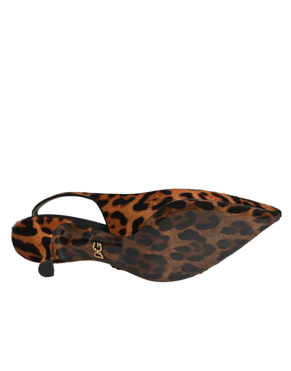 Dolce & Gabbana Brown Leopard Calfskin Fur Slingbacks Shoes - EU36.5/US6