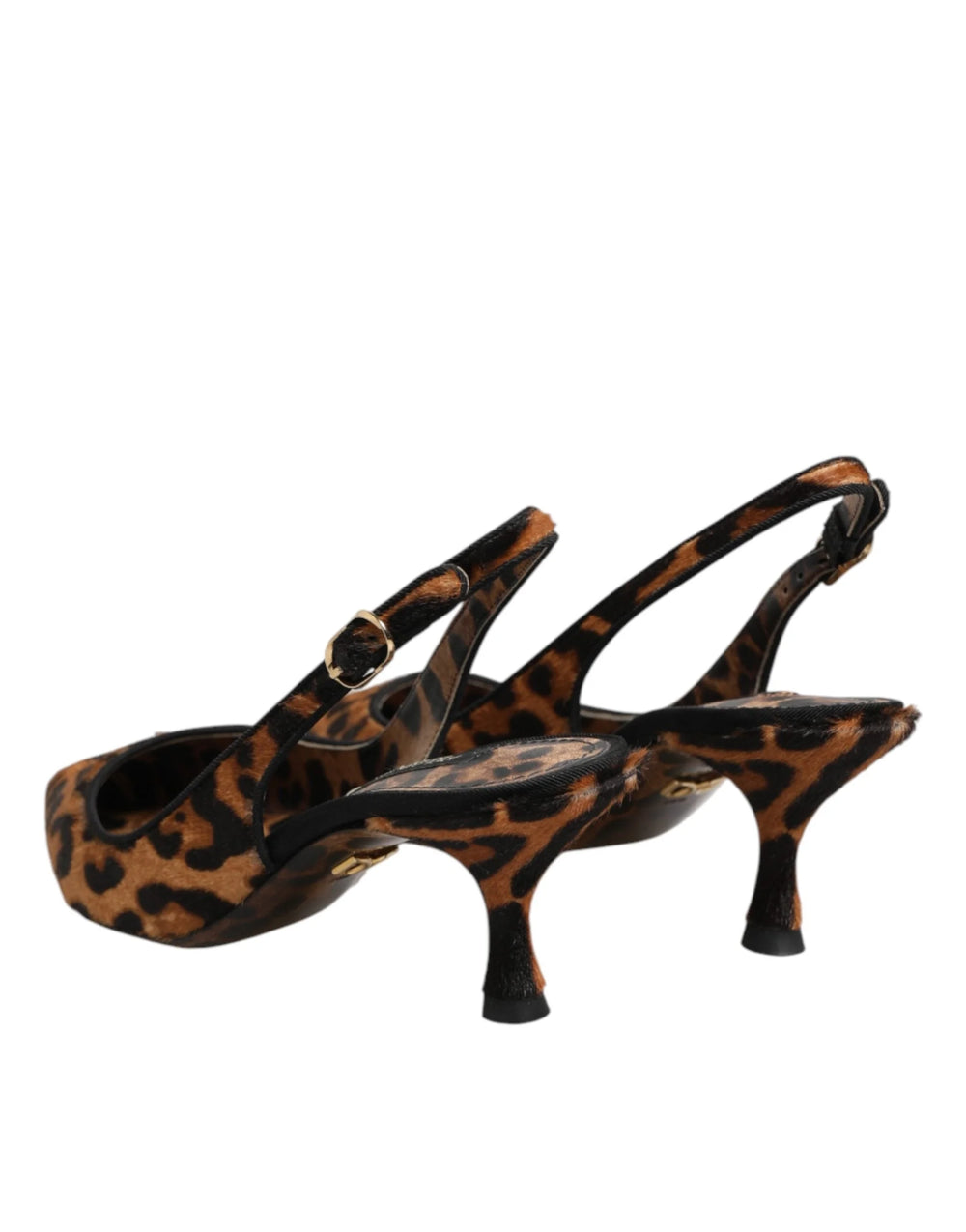 Dolce & Gabbana Brown Leopard Calfskin Fur Slingbacks Shoes - EU36.5/US6