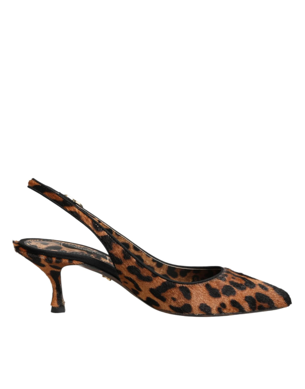 Dolce & Gabbana Brown Leopard Calfskin Fur Slingbacks Shoes - EU36.5/US6