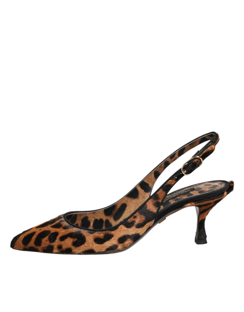 Dolce & Gabbana Brown Leopard Calfskin Fur Slingbacks Shoes - EU36.5/US6