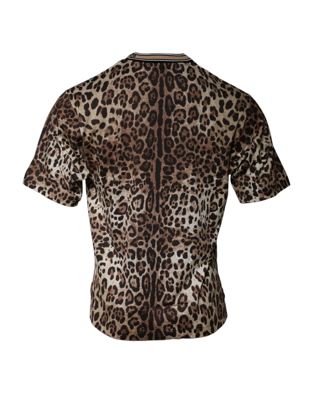 Dolce & Gabbana Brown Leopard Crew Neck Short Sleeve T-shirt - T-Shirts