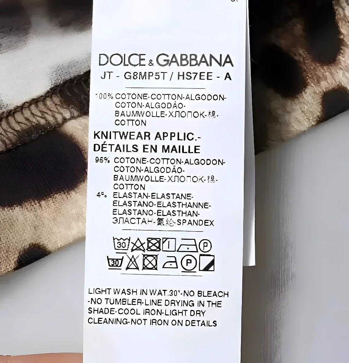 Dolce & Gabbana Brown Leopard Crew Neck Short Sleeve T-shirt - T-Shirts