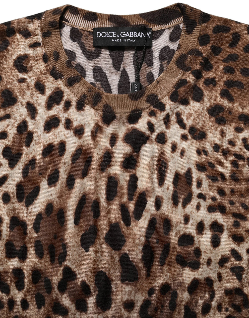 Dolce & Gabbana Brown Leopard Crew Neck Sleeveless Tank Top - IT46|XL
