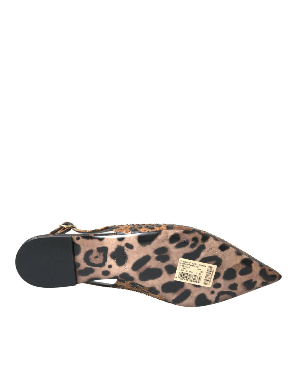 Dolce & Gabbana Brown Leopard Exotic Skin Slingback Shoes - EU39/US8.5