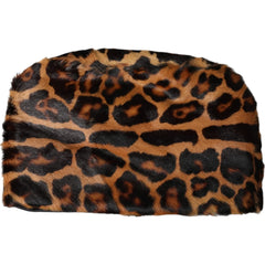Dolce & Gabbana Brown Leopard Fur Women Bucket Capello Hat - 58 cm|M - Bucket Hats
