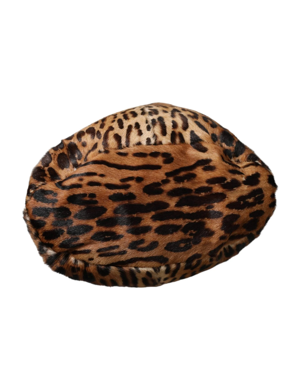 Dolce & Gabbana Brown Leopard Fur Women Bucket Hat - 56 cm|XS
