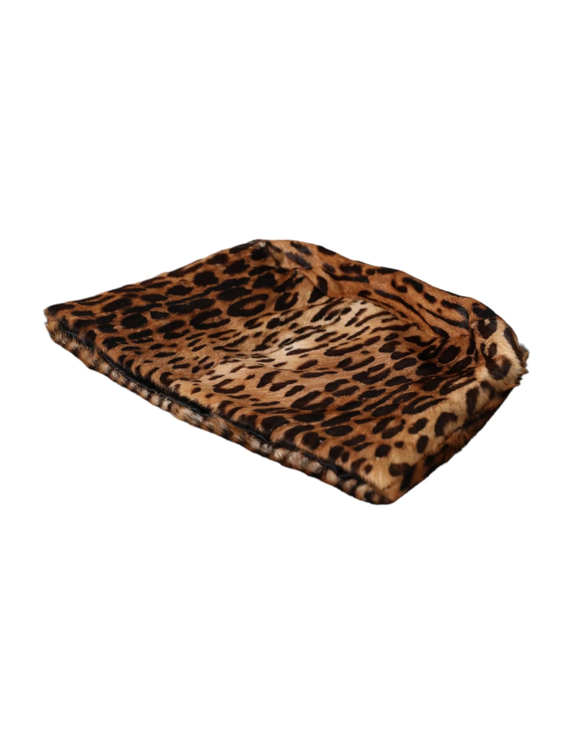 Dolce & Gabbana Brown Leopard Fur Women Bucket Hat - 56 cm|XS - Bucket Hats