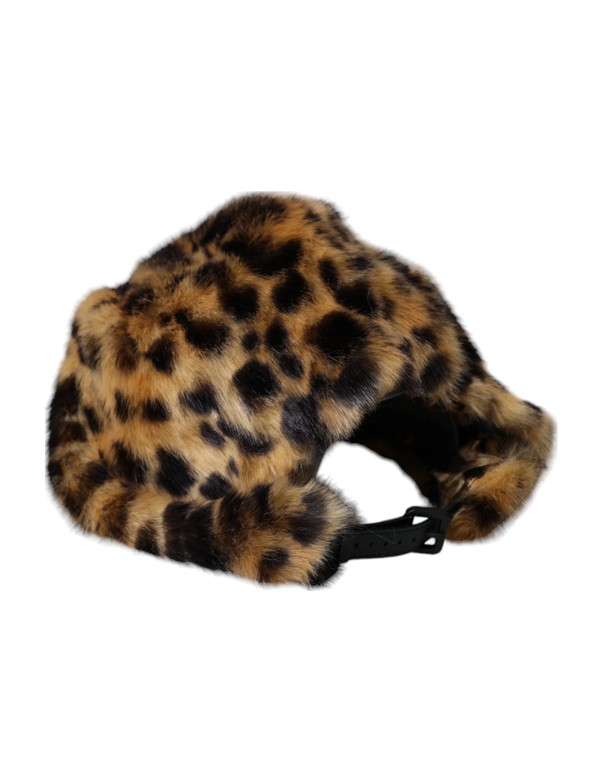 Dolce & Gabbana Brown Leopard Fur Women Bucket Hat - 57 cm|S - Bucket Hats