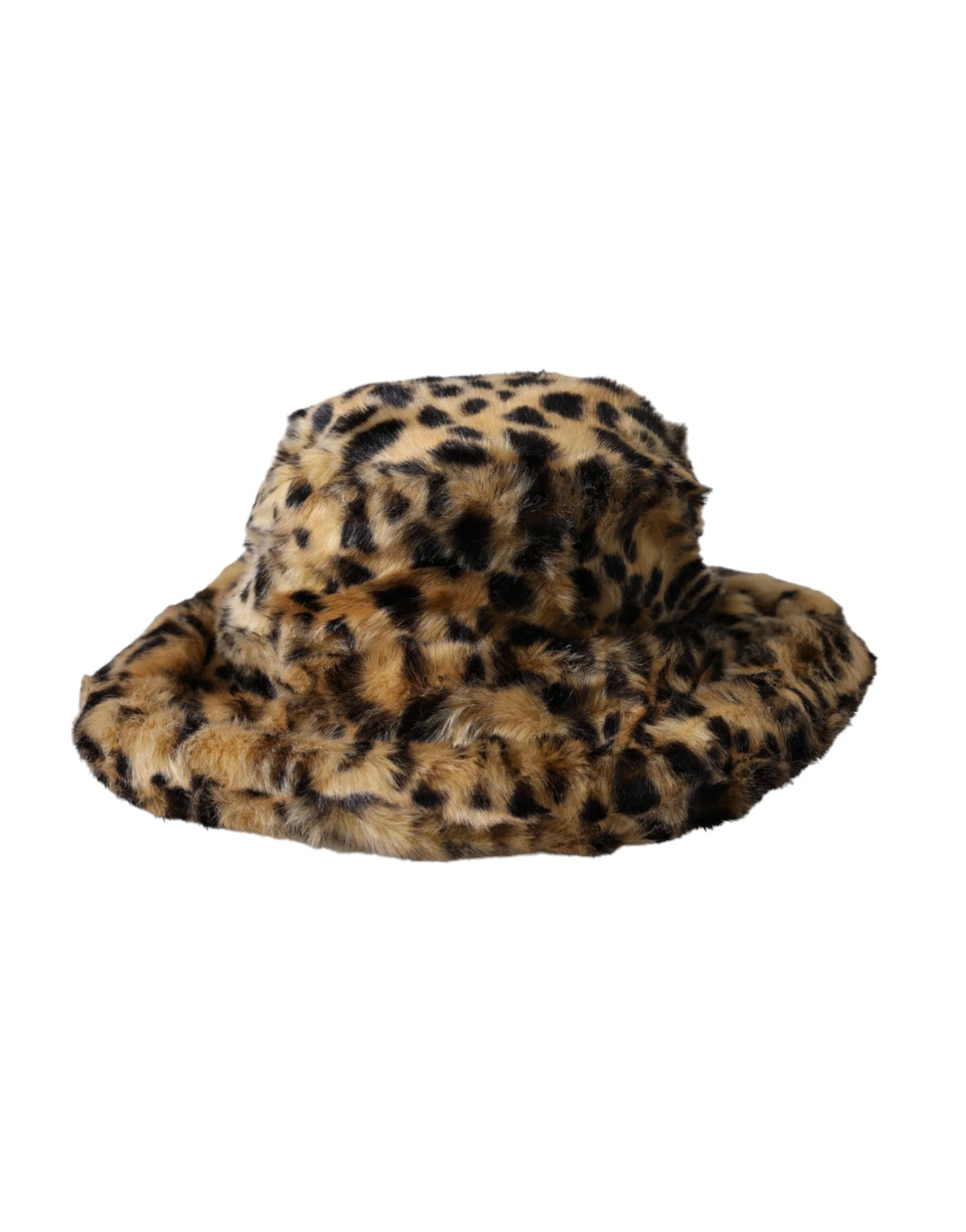 Dolce & Gabbana Brown Leopard Fur Women Bucket Hat - 57 cm|S - Bucket Hats